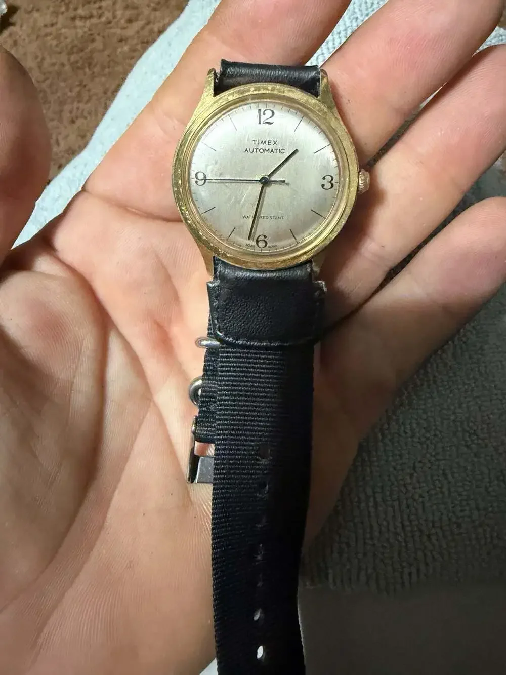 1970 Vintage Timex Viscount Automatic Gold-Tone Dress Watch